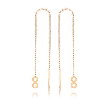 925 Ayar Gümüş Zincirli Sonsuzluk Küpe