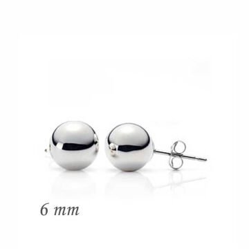 925 Ayar Gümüş Top Küpe - 6 mm