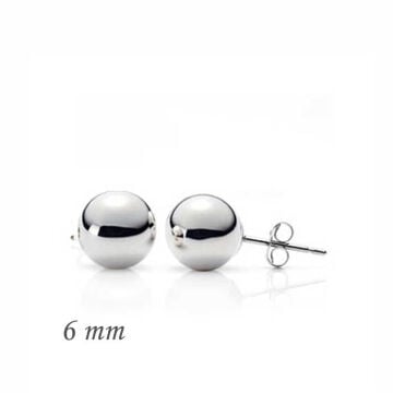 925 Ayar Gümüş Top Küpe - 6 mm