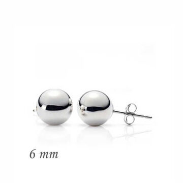 925 Ayar Gümüş Top Küpe - 6 mm
