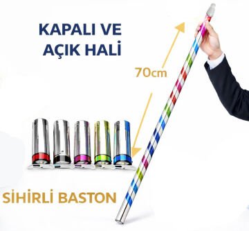 Sihirli Açılır Baston – Mendilden Bastona İlizyon Oyunu (70 cm)