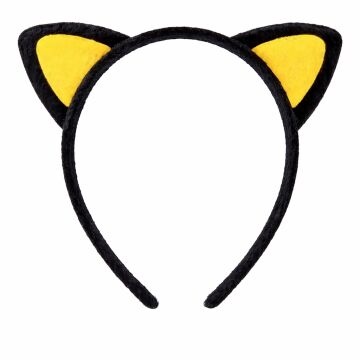Peluş Kedi Kulak Taç Sarı Siyah
