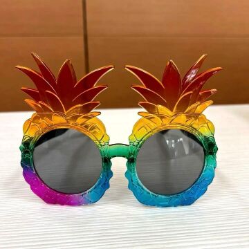 Tropikal Ananas Tasarımlı Renkli Hawaii Parti Gözlüğü