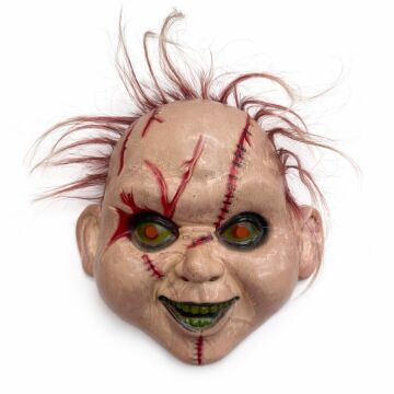 Saçlı Çaki Korku Maskesi – Gerçekçi Dikişli ve Detaylı Maske