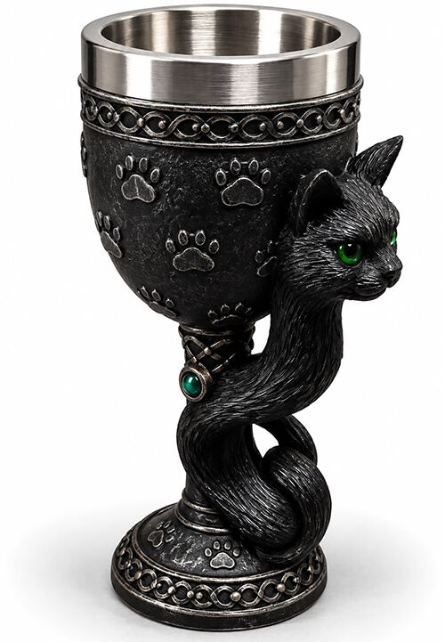 Kedi Figürlü 3D Paslanmaz Çelik Kadeh Bardak