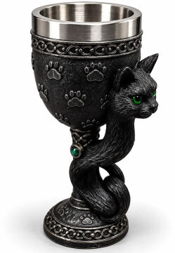 Kedi Figürlü 3D Paslanmaz Çelik Kadeh Bardak
