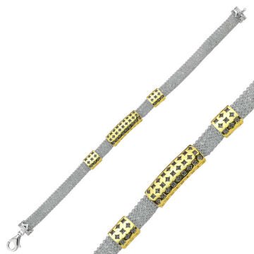 925 Ayar Gümüş Taşlı File Bileklik