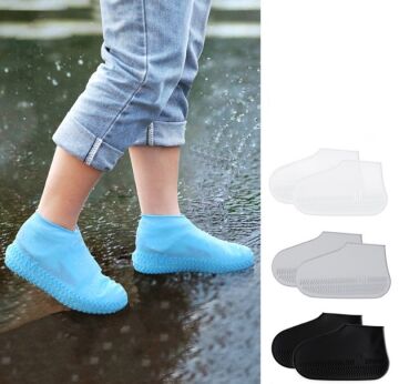 Silikon Ayakkabı Kılıfı Kaymaz Su Kir Geçirmez   M Beden Siyah