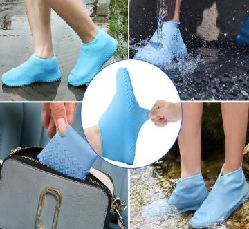 Silikon Ayakkabı Kılıfı Kaymaz Su Kir Geçirmez   M Beden Siyah