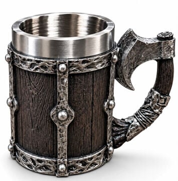 Viking Balta Kulplu 3D Paslanmaz Çelik Kupa Bardak