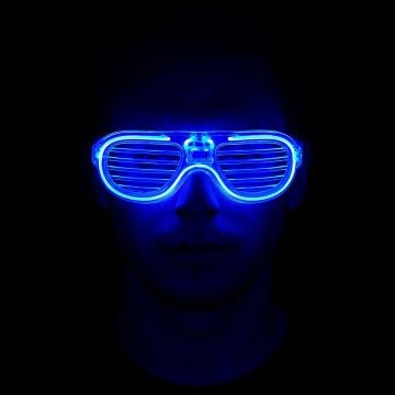 Mavi Led Işıklı Parti Gözlüğü