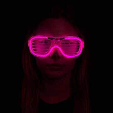Pembe Led Işıklı Parti Gözlüğü