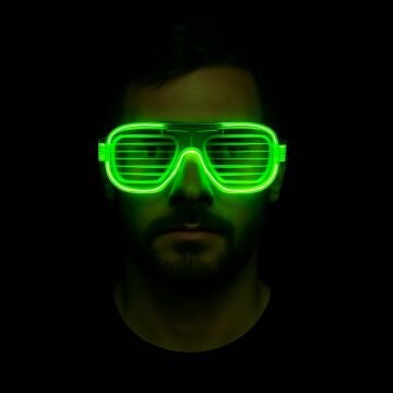 Yeşil LED Işıklı Parti Gözlüğü