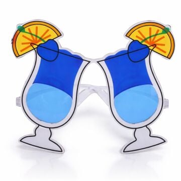 Kokteyl Bardak Parti Gözlüğü Mavi Renk