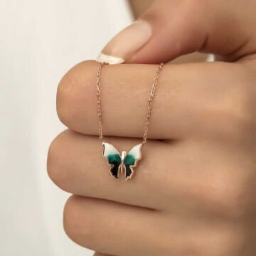 925 Ayar Gümüş Minimal Kelebek Bayan Gümüş Kolye