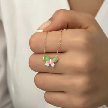 925 Ayar Gümüş Minimal Kelebek Bayan Gümüş Kolye