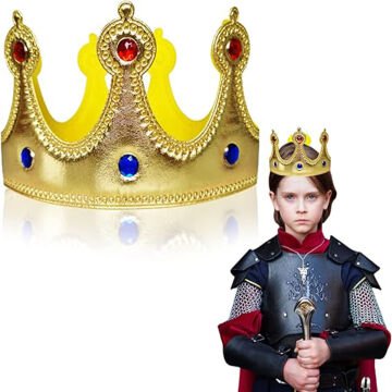 Altın Renk Eva Malzemeden İmal Çocuk Kral Tacı 57 cm