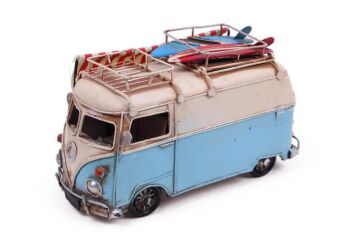 Dekoratif Metal Minibüs Çerçeveli Kalemlik Tenteli