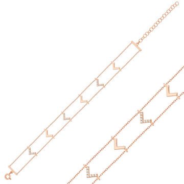 925 Ayar Gümüş Rose V Bileklik