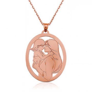 925 Ayar ​Gümüş Anne Kız Gümüş Kolye