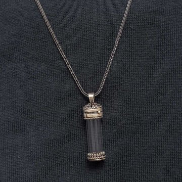 Gümüş İçi Açılabilen Muska Kabı Cevşen Erkek Kolye