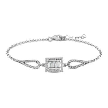 925 Ayar Gümüş Baget Taşlı Bileklik