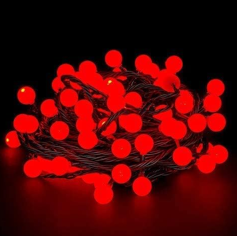 5m 28 Led Kırmızı Işık Siyah Kablo Fişli