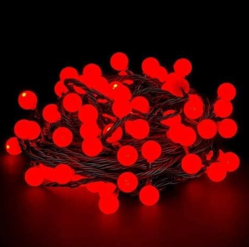 5m 28 Led Kırmızı Işık Siyah Kablo Fişli