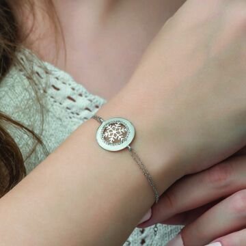 925 Ayar Gümüş Kar Tanesi Bileklik