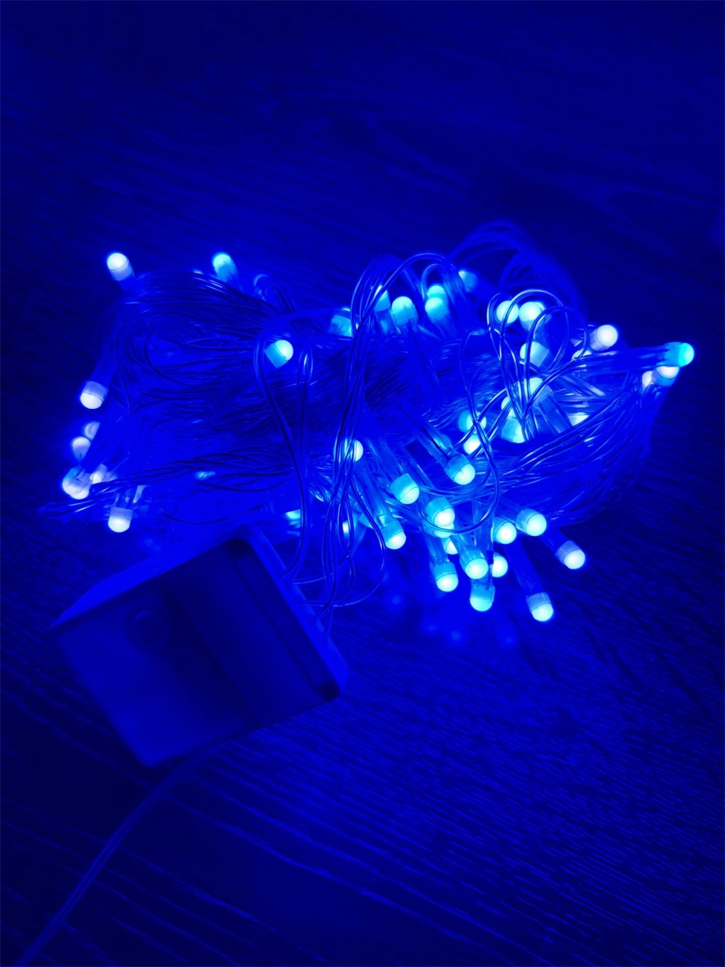 10m 100 Led Damla Uçlu Mavi Işık Şeffaf Kablo