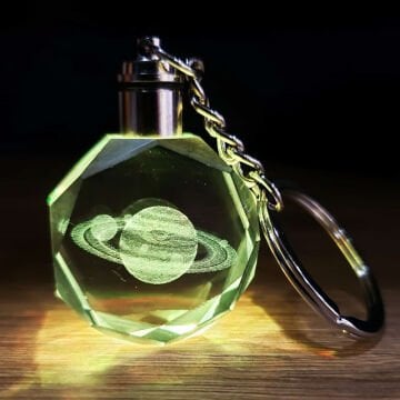 Renk Değiştiren Satürn Gezegen Küre Ve Anahtarlık Seti