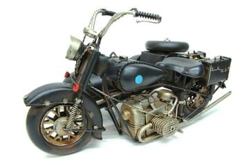 Dekoratif Metal Motosiklet Sepetli Biblo Dekoratif Hediyelik