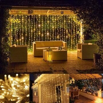 2*2 Perde Led Sarı Işık
