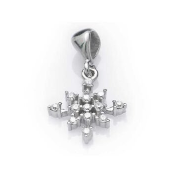 925 Ayar Gümüş Kar Tanesi Kadın Gümüş Kolye
