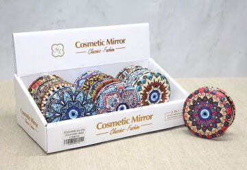 Taşlı Yuvarlak El Aynası Kalın