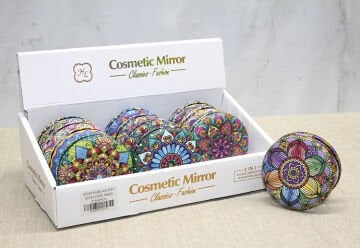 Taşlı Yuvarlak El Aynası Kalın