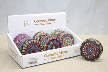 Taşlı Yuvarlak El Aynası Kalın