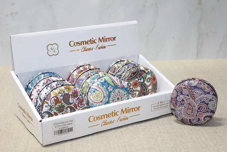 Taşlı Yuvarlak El Aynası Kalın