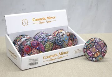 Taşlı Yuvarlak El Aynası Kalın