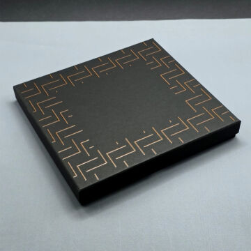 Desenli Siyah Deri Defter Kalem Set