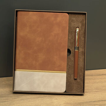 Soft Deri Defter Ve Roller Kalem Seti