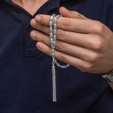 Gümüş Arpa Kesim Erkek Tesbih