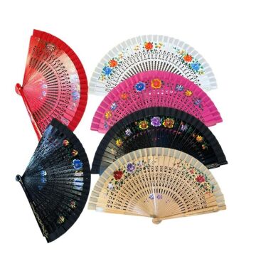 Bambu Yelpaze Karışık Renk 12 Adet