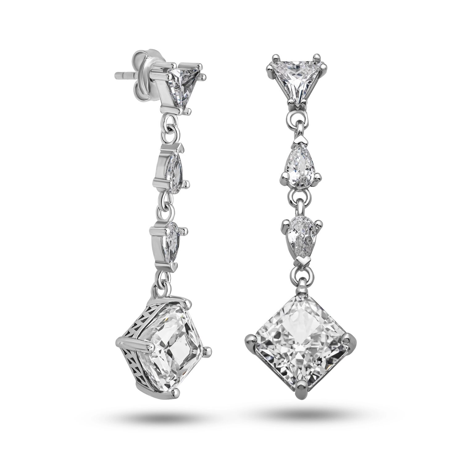 Gümüş Zirkon Taşlı Işıltılı Kadın Küpe