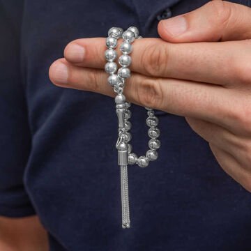 Gümüş Yuvarlak Erkek Tesbih