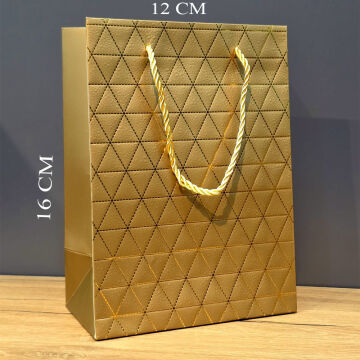 Mini Boy Gold Karton Hediye Çantası