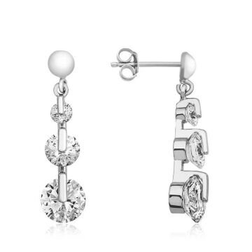 925 Ayar Gümüş 3 Taş Tria Çivili Küpe