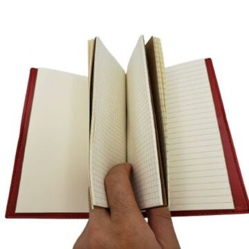 Pusula Tasarımlı Kırmızı Deri Defter Hediyelik