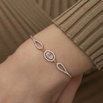 925 Ayar Gümüş Rose Oval Baget Bileklik
