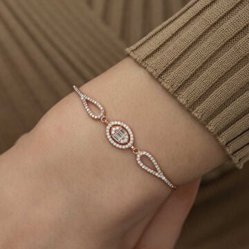 925 Ayar Gümüş Rose Oval Baget Bileklik
